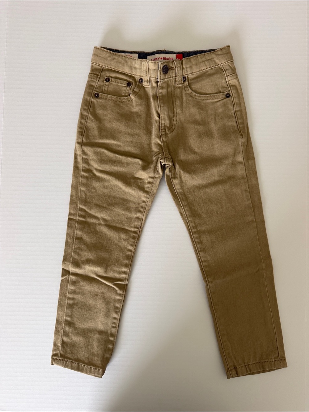 Lucky Brand kids Slim Straight Jeans in Khaki Tan size 4